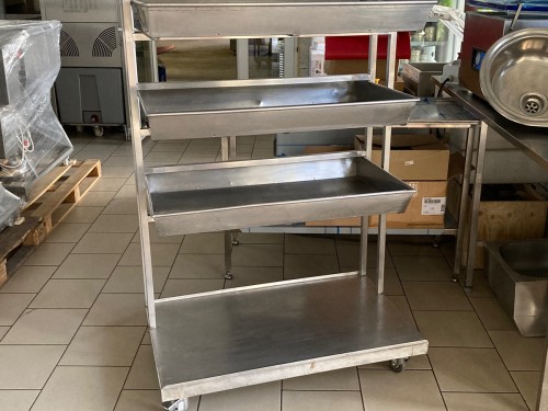 Stainless steel shelf on wheels - 4 levels